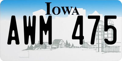 IA license plate AWM475
