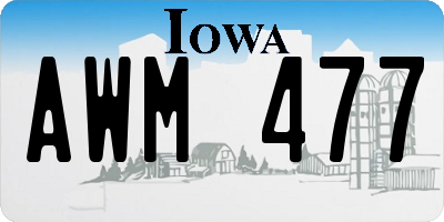 IA license plate AWM477
