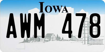 IA license plate AWM478
