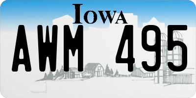 IA license plate AWM495