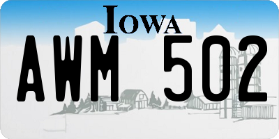 IA license plate AWM502