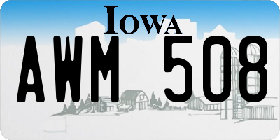 IA license plate AWM508
