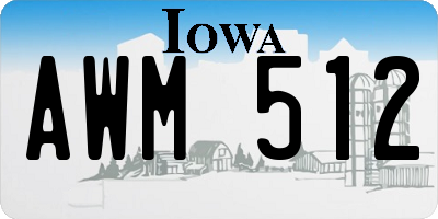 IA license plate AWM512