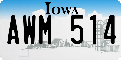 IA license plate AWM514