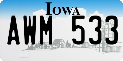 IA license plate AWM533