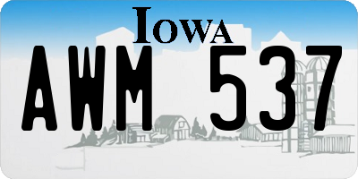 IA license plate AWM537