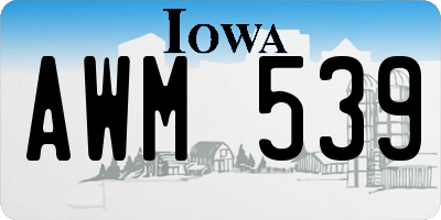IA license plate AWM539