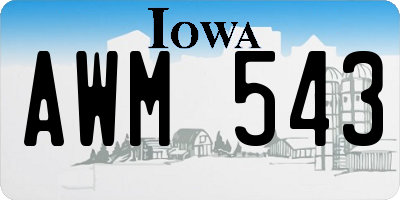 IA license plate AWM543