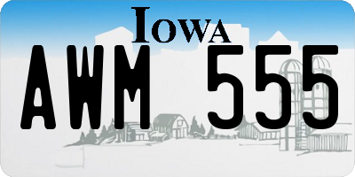 IA license plate AWM555