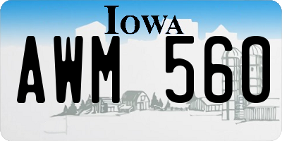 IA license plate AWM560