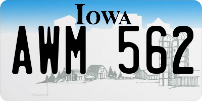 IA license plate AWM562