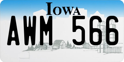 IA license plate AWM566