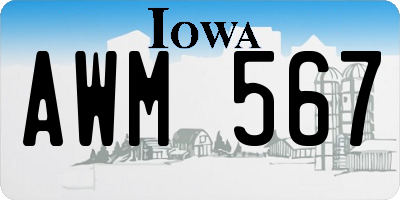 IA license plate AWM567