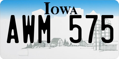 IA license plate AWM575