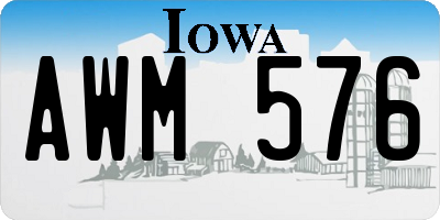 IA license plate AWM576