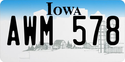 IA license plate AWM578