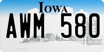IA license plate AWM580