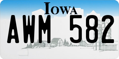 IA license plate AWM582