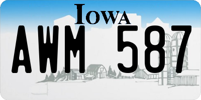 IA license plate AWM587