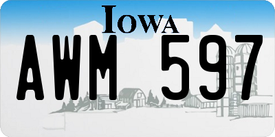 IA license plate AWM597