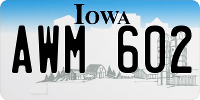 IA license plate AWM602