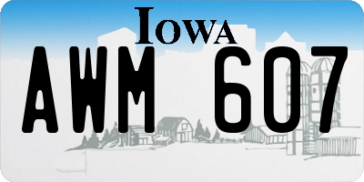 IA license plate AWM607
