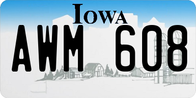 IA license plate AWM608