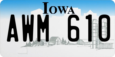 IA license plate AWM610