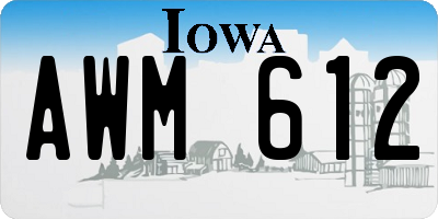 IA license plate AWM612