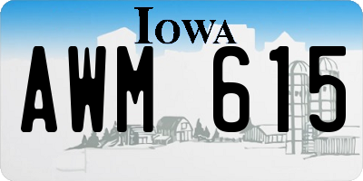 IA license plate AWM615