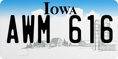 IA license plate AWM616
