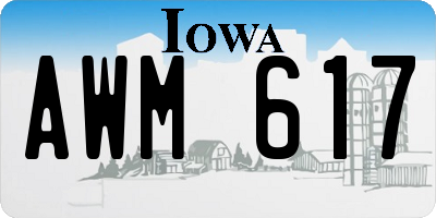 IA license plate AWM617