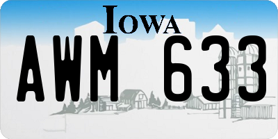 IA license plate AWM633