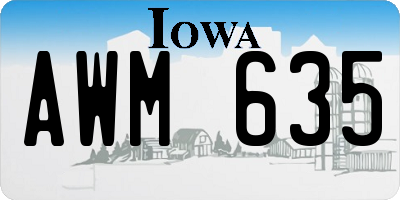 IA license plate AWM635