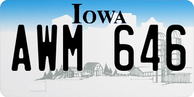 IA license plate AWM646