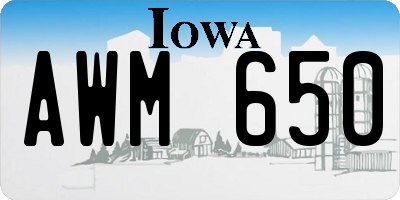 IA license plate AWM650