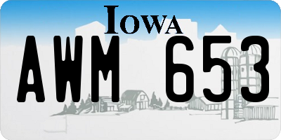 IA license plate AWM653