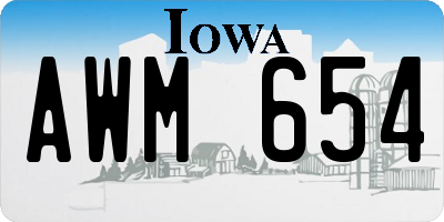 IA license plate AWM654