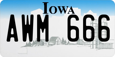 IA license plate AWM666