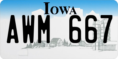 IA license plate AWM667