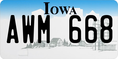 IA license plate AWM668