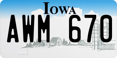 IA license plate AWM670