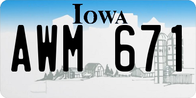 IA license plate AWM671