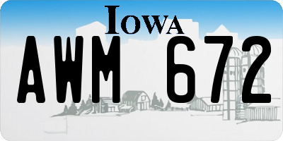 IA license plate AWM672