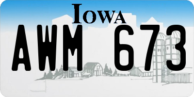 IA license plate AWM673