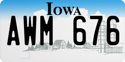 IA license plate AWM676