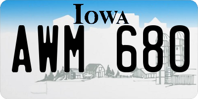 IA license plate AWM680