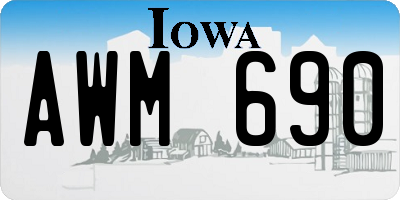 IA license plate AWM690