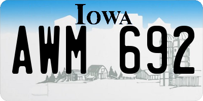 IA license plate AWM692