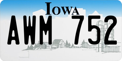 IA license plate AWM752